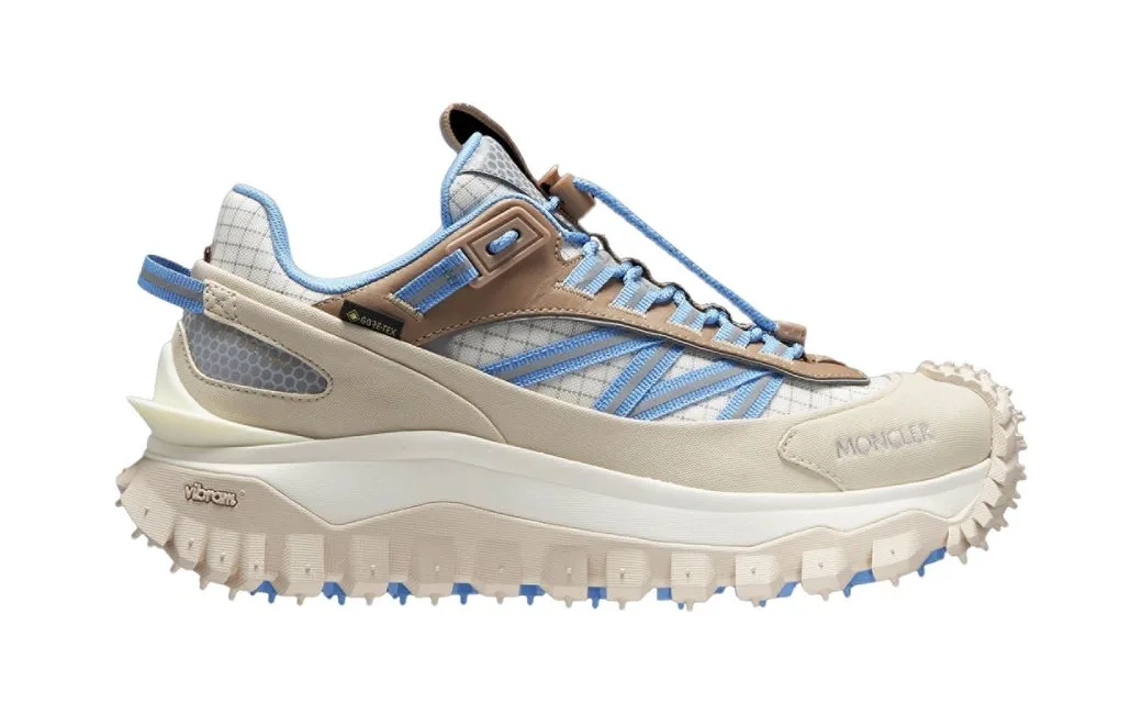 Sneaker trail em nylon técnico cinza e azul